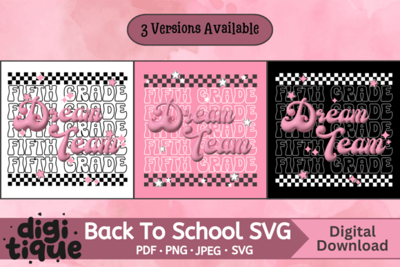 Fifth Grade Dream Team Teacher SVG PNG Graphics
