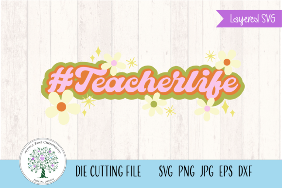 Retro Teacherlife Floral Tshirt Design Graphics & Crafts
