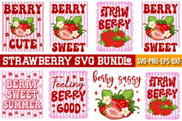 Strawberry SVG Bundle: Graphics & T-Shirt Designs
