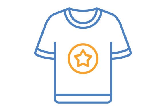 Tshirt Blue Orange Line Icon Graphics for Icons
