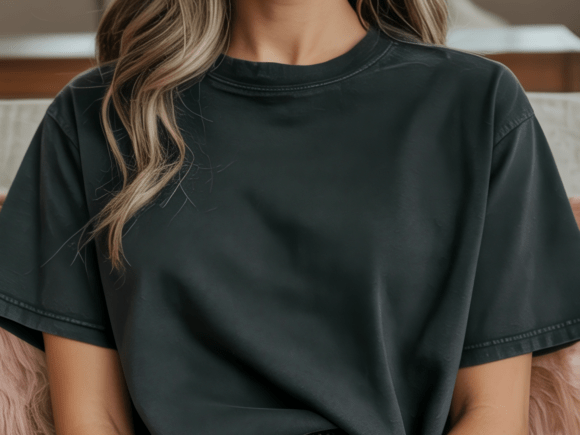 Vintage Black T-Shirt Mockup: Retro Tee Graphics