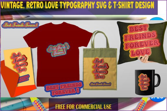 VINTAGE LOVE 3DTYPOGRAPHY SVG T-SHIRT
